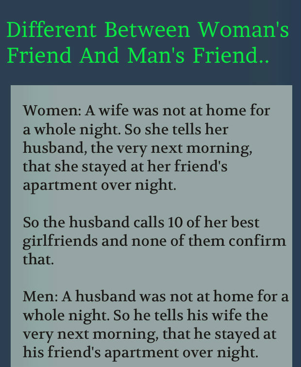 Different between husband and wife’s friend