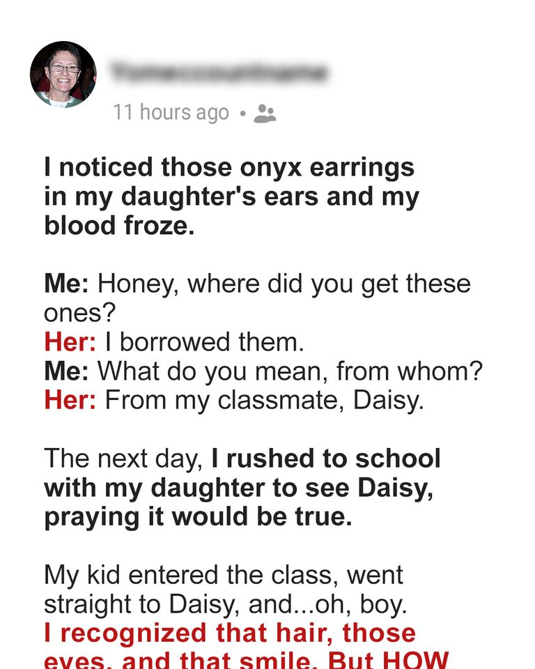 I Noticed Onyx Earrings in My Daughter’s Ears That She Borrowed & My Blood Froze as I Recognized Them